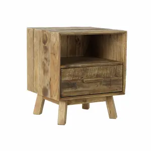 Recycled wood bedside table DKD Home Decor image-1