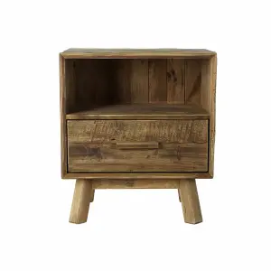 Recycled wood bedside table DKD Home Decor image-0