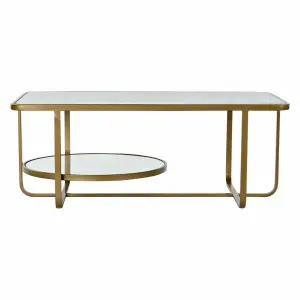 Metal glass coffee table DKD Home Decor 90x50x35 cm image-0