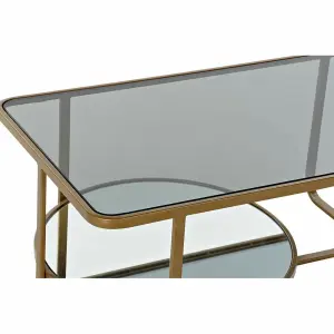Metal glass coffee table DKD Home Decor 90x50x35 cm image-2