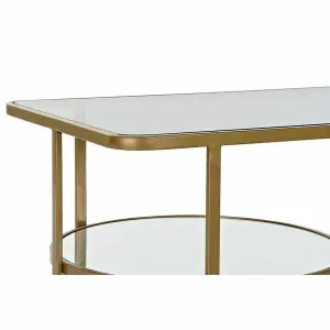 Metal glass coffee table DKD Home Decor 90x50x35 cm image-4