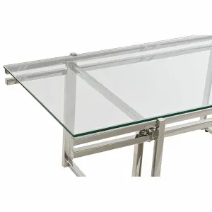 Stainless steel glass coffee table DKD Home Decor image-4