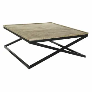 Natural wood metal coffee table DKD Home Decor 120x120x55 cm image-2