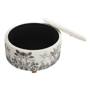 Polyester MDF pouffe DKD Home Decor 80x80x43 cm image-0
