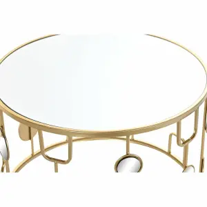 Mirror coffee table with geometric pattern DKD Home Decor 80x80x45 cm (x2) image-1