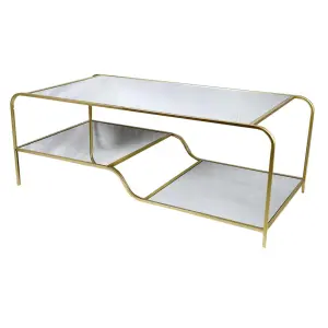 Metal mirror coffee table DKD Home Decor Glamour 120x60x45 cm