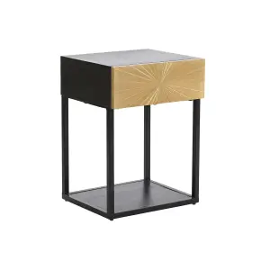 Wooden metal bedside table DKD Home Decor image-1