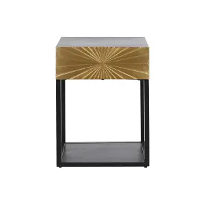 Wooden metal bedside table DKD Home Decor