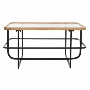 Metal glass coffee table DKD Home Decor