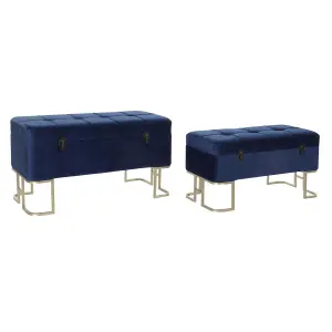 Metal and velvet bench seat DKD Home Decor image-0