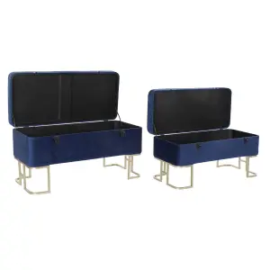 Metal and velvet bench seat DKD Home Decor image-1