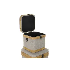 Aufbewahrungsbox Holz Metall DKD Home Decor 40,5x40,5x41,5 cm (x3) image-1