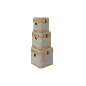 Aufbewahrungsbox Holz Metall DKD Home Decor 40,5x40,5x41,5 cm (x3) image-0