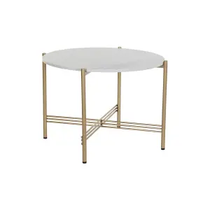 Modern side table in metal and marble DKD Home Decor image-0