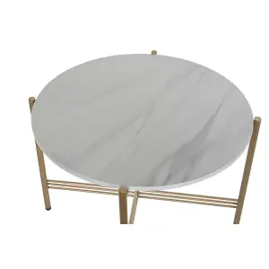 Modern side table in metal and marble DKD Home Decor image-1