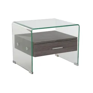 Wood and glass bedside table MDF DKD Home Decor 50x40x45,5 cm image-0