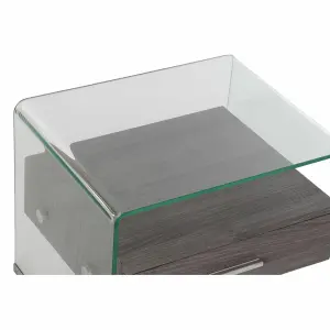Wood and glass bedside table MDF DKD Home Decor 50x40x45,5 cm image-4