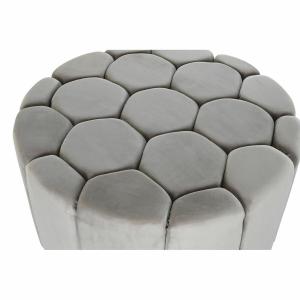 Polyester pouffe with MDF wood DKD Home Decor 86x86x48 cm image-3
