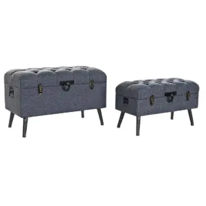 Metal, polyester and mdf trunk bench DKD Home Decor image-0