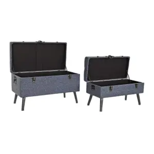 Metal, polyester and mdf trunk bench DKD Home Decor image-1