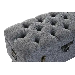 Metal, polyester and mdf trunk bench DKD Home Decor image-4