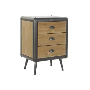 Fir wood bedside table DKD Home Decor image-0