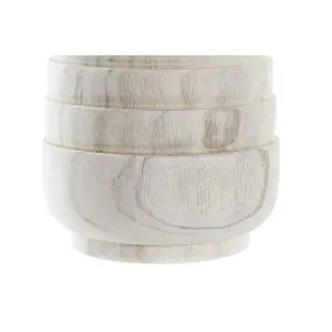 Planter cover DKD Home Decor Marron Naturel Carré Boho 17x17x16 cm