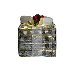 LED διακοσμητικά κουτιά με χιόνι DKD Home Decor 25x25x29 cm (x3) image-0