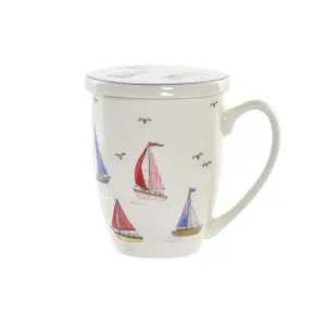 Cup with filter for infusions stainless steel porcelain DKD Home Decor image-0