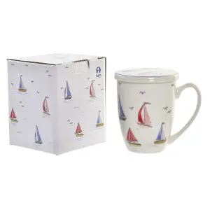 Cup with filter for infusions stainless steel porcelain DKD Home Decor image-2