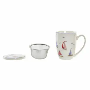 Cup with filter for infusions stainless steel porcelain DKD Home Decor image-1