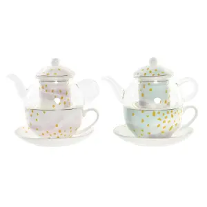 Théière verre porcelaine DKD Home Decor (x2) image-0