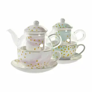 Théière verre porcelaine DKD Home Decor (x2) image-1