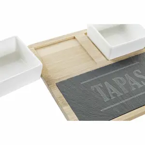 Set di stoviglie per tapas in bambù e gres DKD Home Decor image-2