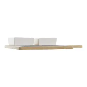 Set di stoviglie per tapas in bambù e gres DKD Home Decor image-0