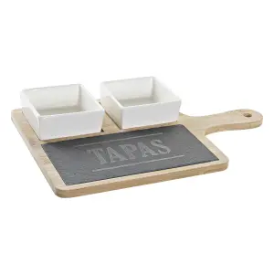 Set di stoviglie per tapas in bambù e gres DKD Home Decor image-1