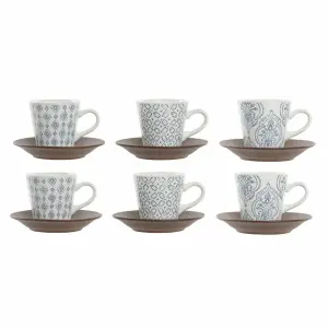 Tasse aus Gummibaumholz und Steinzeug DKD Home Decor 90 ml (x6) image-0