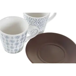 Tasse aus Gummibaumholz und Steinzeug DKD Home Decor 90 ml (x6) image-2