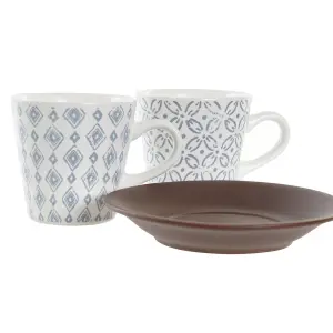 Tasse aus Gummibaumholz und Steinzeug DKD Home Decor 90 ml (x6) image-3