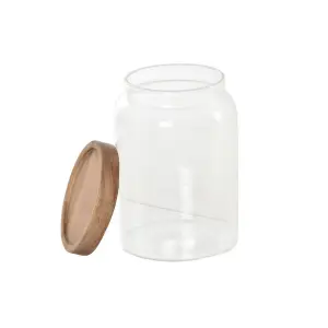 Tarro de vidrio borosilicado DKD Home Decor Acacia 400 ml (x3) image-1