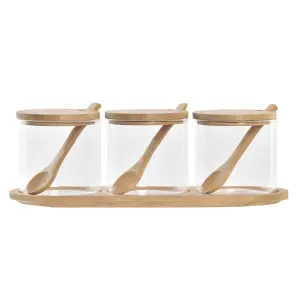 Zuckerbehälter aus Bambus DKD Home Decor 8,5 cm 29x10x10 cm (x3) image-0