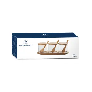 Zuckerbehälter aus Bambus DKD Home Decor 8,5 cm 29x10x10 cm (x3) image-3