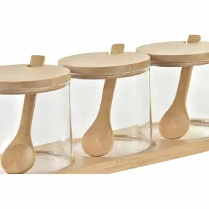 Zuckerbehälter aus Bambus DKD Home Decor 8,5 cm 29x10x10 cm (x3) image-1