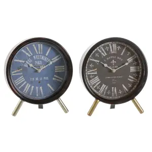 Μεταλλικό ρολόι τραπεζιού από γυαλί vintage DKD Home Decor (x2) image-0