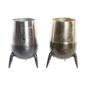 Μοντέρνο αλουμινένιο βάζο DKD Home Decor 15,5x15,5x26 cm (x2) image-0