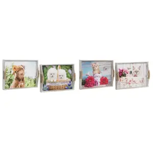 Jeux de plateaux chats cottage en bois MDF DKD Home Decor 40x30x6 cm (x2) image-0