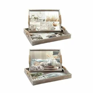 Jeux de plateaux scandinave en bois MDF DKD Home Decor 40x30x6 cm (x2) image-0