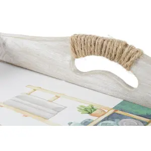 Jeux de plateaux cottage en bois MDF DKD Home Decor 40x30x6 cm (x2) image-3