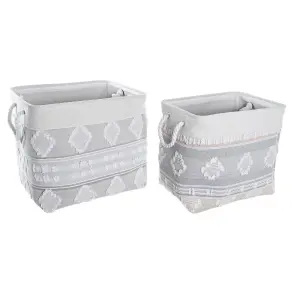 Panier de rangement coton DKD Home Decor 45x35x40 cm (x2) image-0