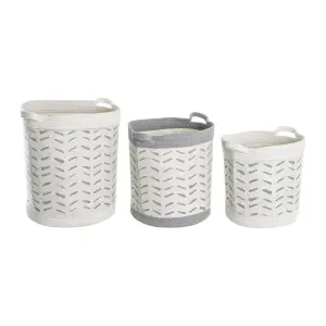 Panier de rangement coton DKD Home Decor 35x35x40 cm (x3) image-0